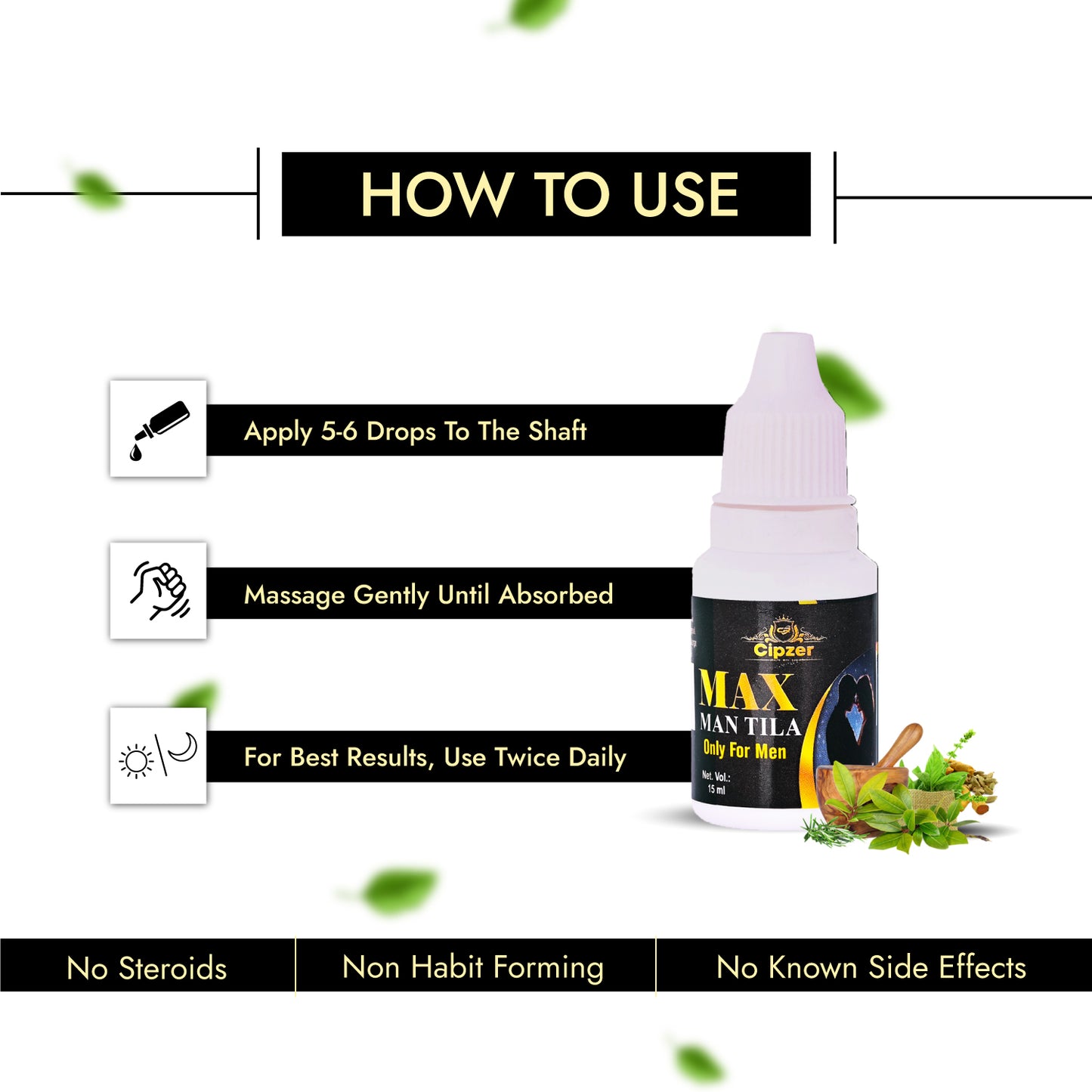 Max Man Tila 15 ML Herbal Massage Oil for Men’s Self-Care & Relaxation Routine