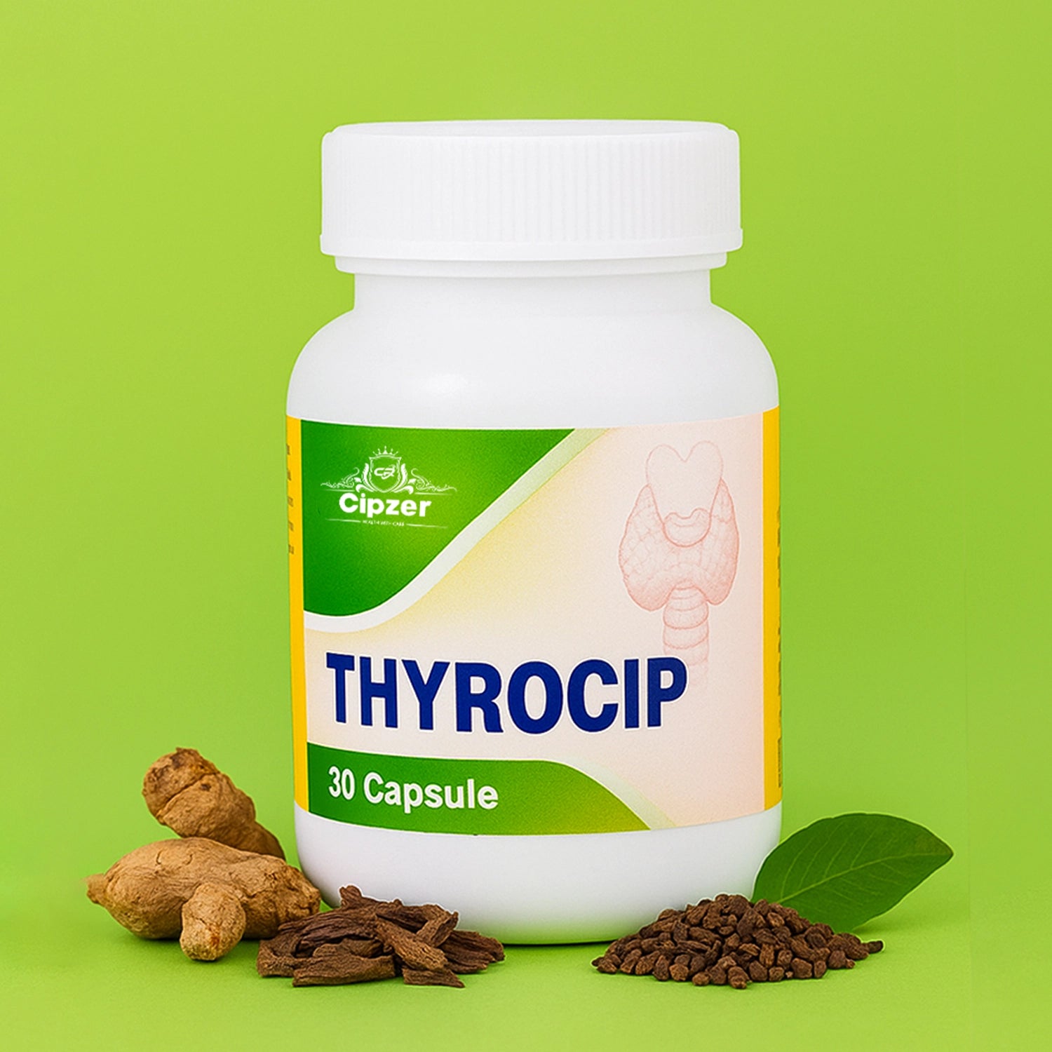 Buy Cipzer Thyrocip Capsule | Support Thyroid Function & Reduce Stress Naturally with Ayurveda.