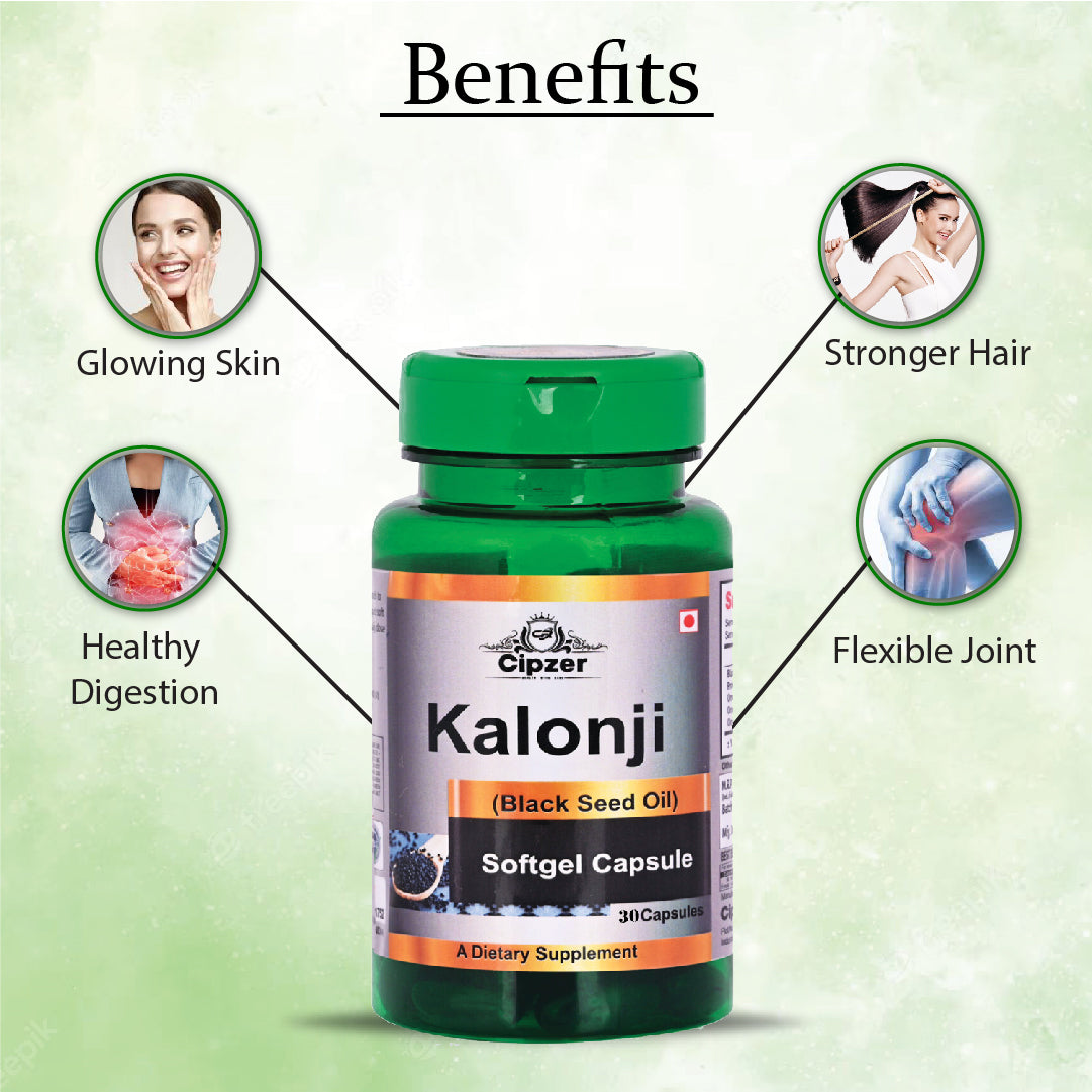 Kalonji Oil Soft Gel Capsule 30's - Cipzer