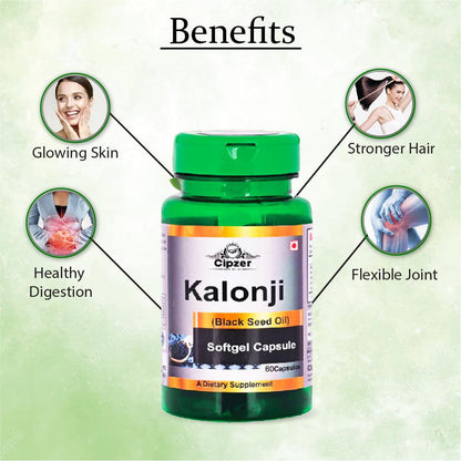 Kalonji Oil Soft Gel Capsule 60's - Cipzer