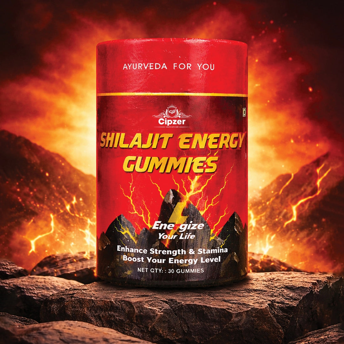 Cipzer Shilajit Energy Gummies – Natural Stamina, Strength & Daily Energy Booster