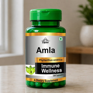 Cipzer Amla Capsules 30 Capsules | Natural Vitamin C | Immunity Booster | Hair, Skin & Digestion Support
