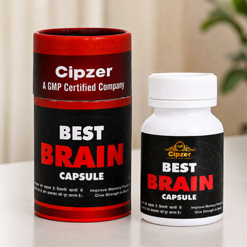 Cipzer Best Brain Capsule 60 Capsules | Ayurvedic Brain Health Supplement | Memory, Focus & Mental Clarity Support