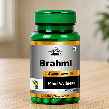 Cipzer Brahmi Capsules  | Ayurvedic Memory & Focus Supplement | Brain Health, Stress Relief & Mental Clarity