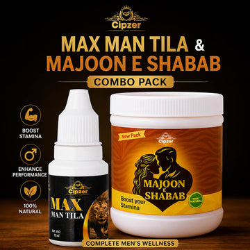 Max Man Tila & Majoon E Shabab Combo | For Men’s Vitality, Strength & Wellness Support | (15 ml) + (125 g)