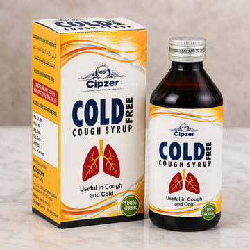 Cipzer Cold Free Cough Syrup 100 ML | Herbal Ayurvedic Cough & Cold Relief | Throat Soothing Formula