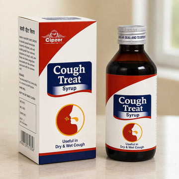 Cipzer Cough Treat Syrup 100ml | Ayurvedic Herbal Cough Syrup for Dry & Wet Cough Relief