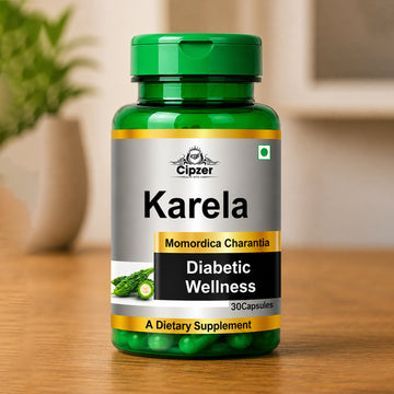 Cipzer Karela Capsule | Ayurvedic Bitter Gourd Capsules for Glucose Metabolism & Digestive Health