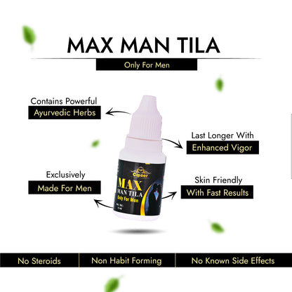 Max Man Tila 15 ML Herbal Massage Oil for Men’s Self-Care & Relaxation Routine