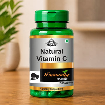 Cipzer Natural Vitamin C Capsules 60's | Ayurvedic Immunity Booster with Amla, Acerola, Orange Peel & Rosehips