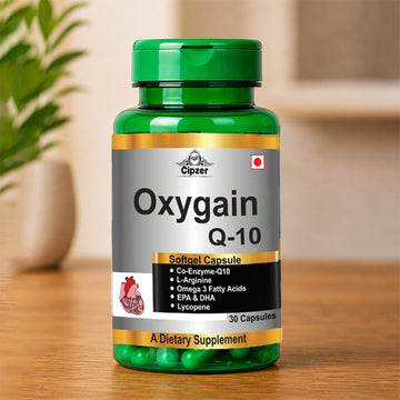 Cipzer Oxygain Q10 Softgel Capsules | CoQ10, L-Arginine, Omega 3 & Lycopene | Heart Health, Energy & Antioxidant Support