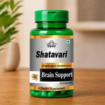 Cipzer Shatavari Capsule 60's | Ayurvedic Brain Health Supplement | Memory Support | Stress Relief | Herbal Capsules