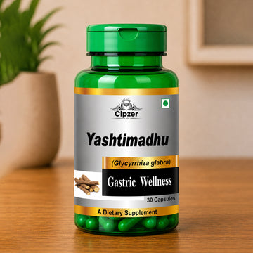 Cipzer Yashtimadhu Capsule | Ayurvedic Digestive Support | Helps Relieve Acidity, Gastritis & Heartburn