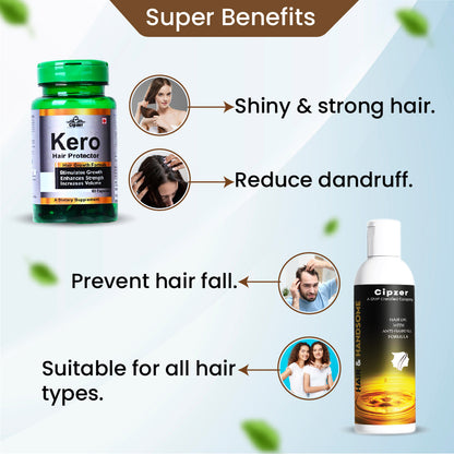 Kero Hair Protector Capsule 60's + Hair & Handsome Oil 100 ML