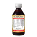 Bottle of medicine with label on a white background